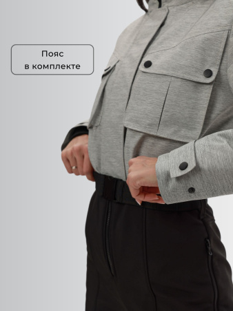 Демисезонный женский горнолыжный комбинезон Серый меланж